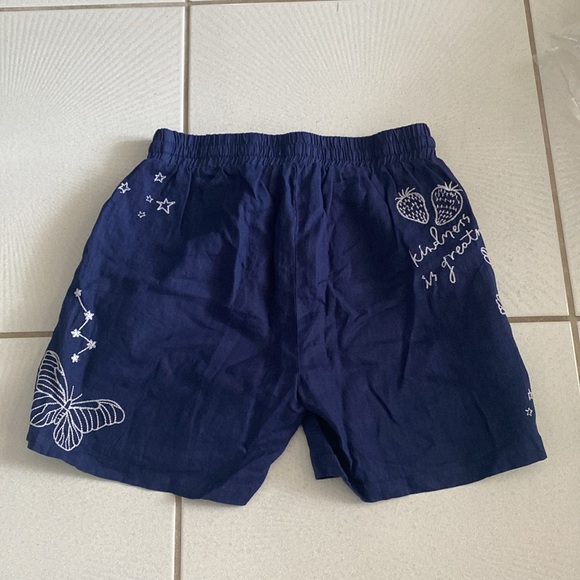 Johnny Was SOVANNA Linen Shorts Navy / White Embroidered small NWT - Picture 10 of 14